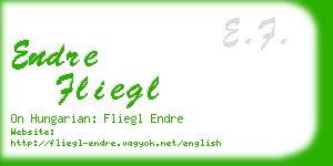 endre fliegl business card